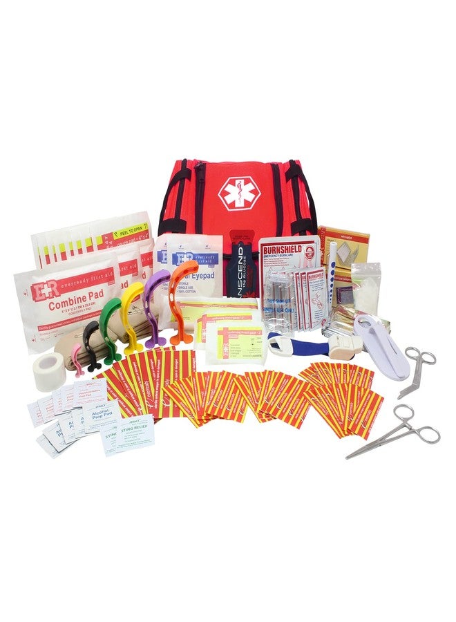 Ever Ready First Aid EMS First Responder Fully Stocked Trauma First Aid Kit - Red - Image 1